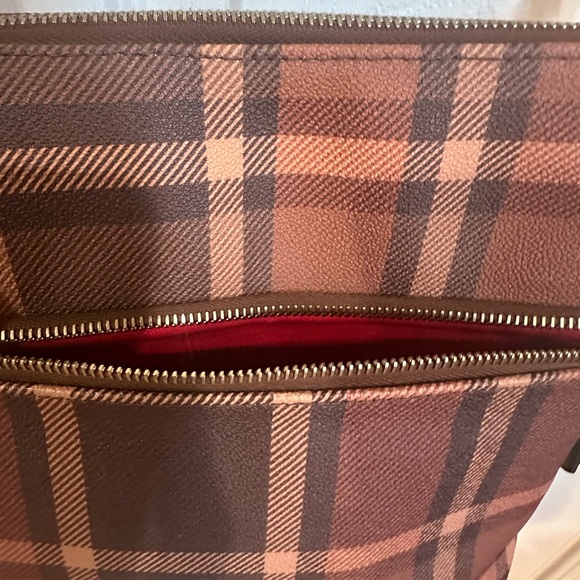 Dooney & Bourke Brown Tartan Plaid Crossbody Bag Purse - Picture 6 of 9